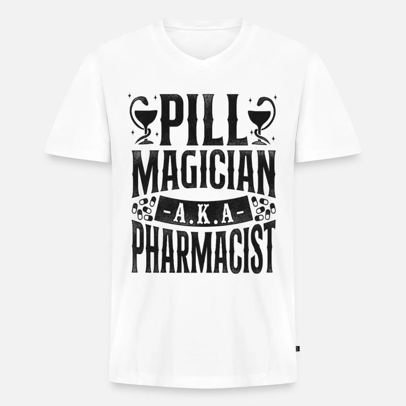Pharmacy Tech Technician - Männer Premium Bio T-Shirt mit V-Ausschnitt - Weiß