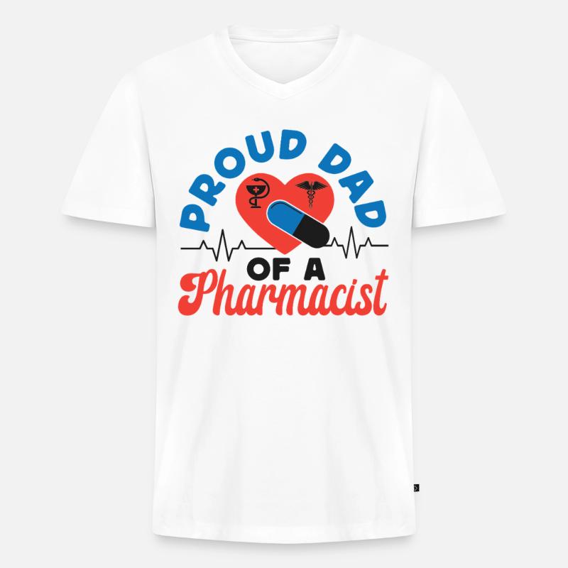 Pharmacy Tech Technician - Männer Premium Bio T-Shirt mit V-Ausschnitt - Weiß