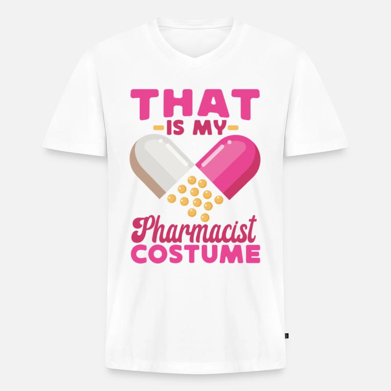 Pharmacy Tech Technician - Männer Premium Bio T-Shirt mit V-Ausschnitt - Weiß