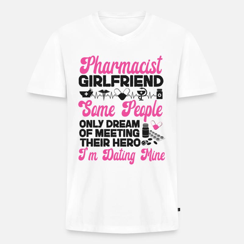 Pharmacy Tech Technician - Männer Premium Bio T-Shirt mit V-Ausschnitt - Weiß