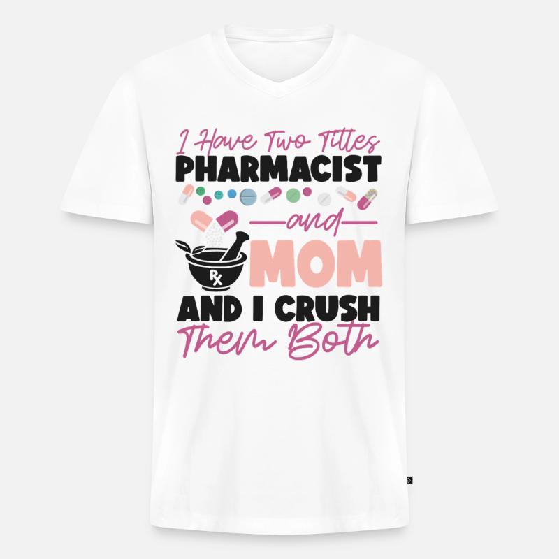 Pharmacy Tech Technician - Männer Premium Bio T-Shirt mit V-Ausschnitt - Weiß