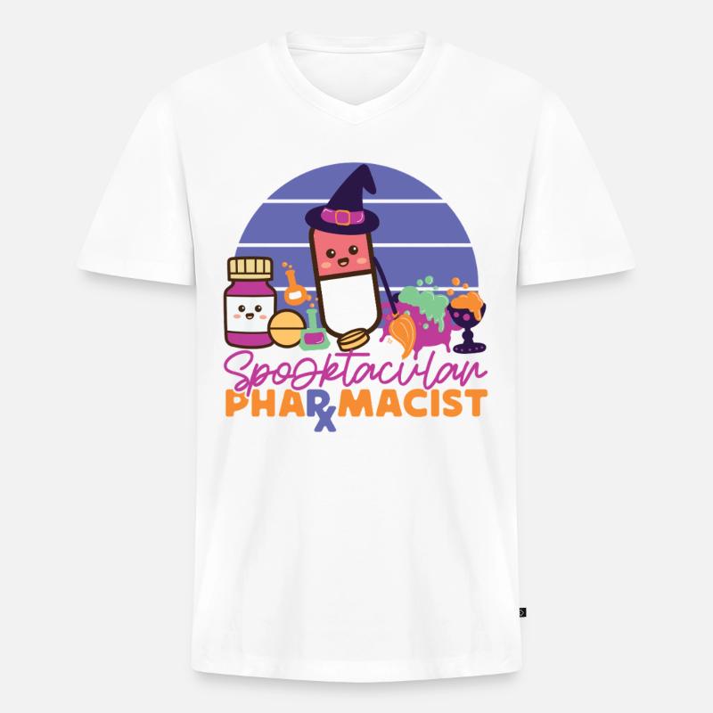Pharmacy Tech Technician - Männer Premium Bio T-Shirt mit V-Ausschnitt - Weiß