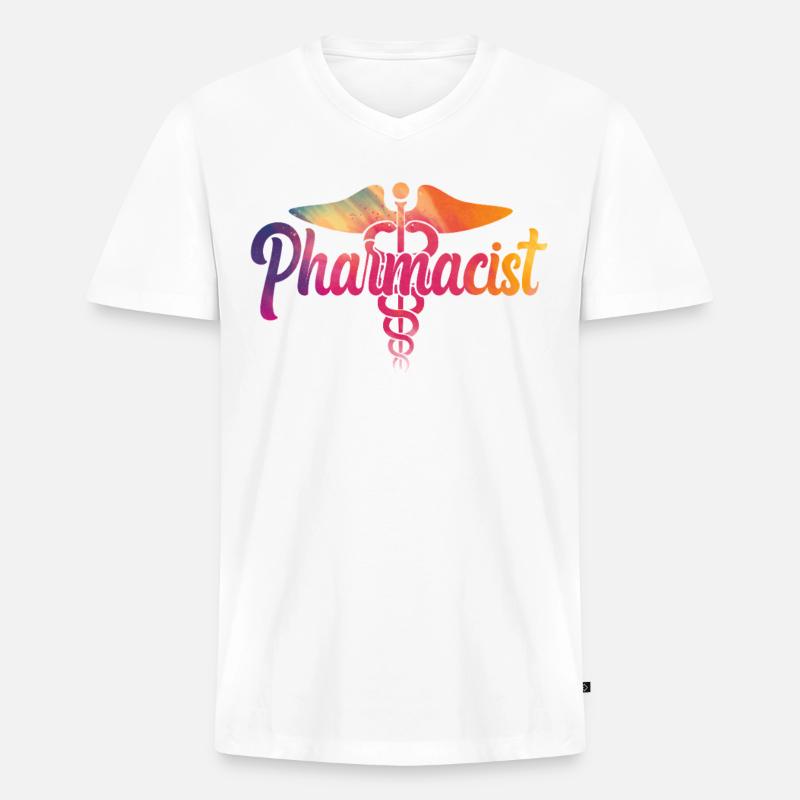 Pharmacy Tech Technician - Männer Premium Bio T-Shirt mit V-Ausschnitt - Weiß