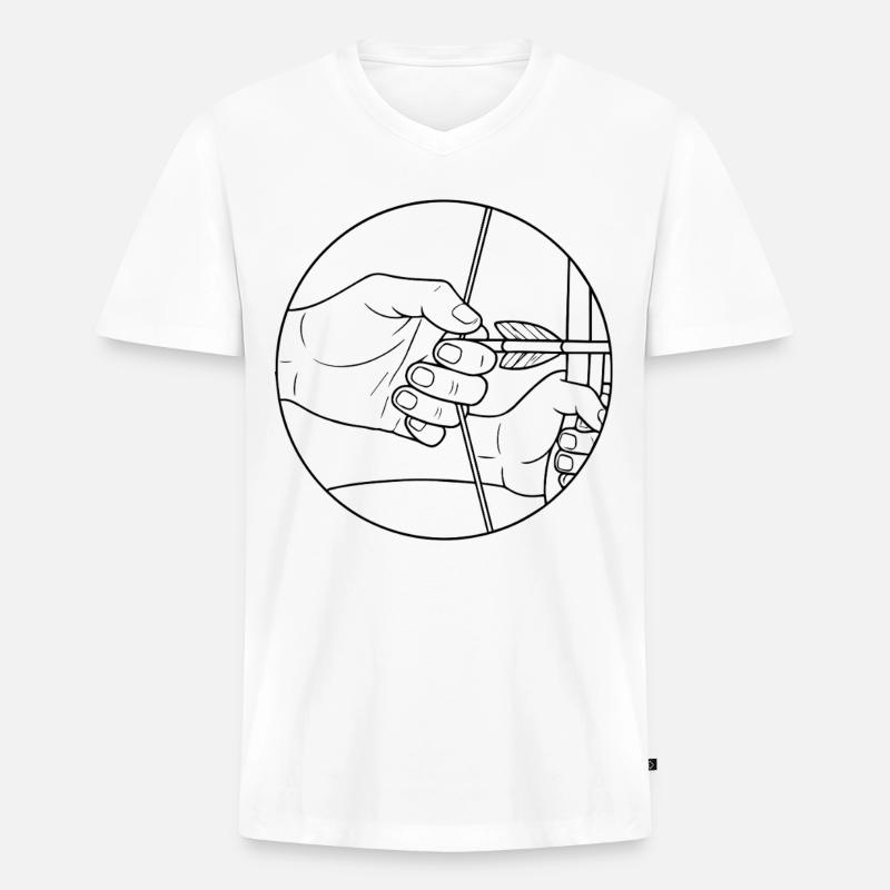 Bogenschießen Bogen Ziel - Männer Premium Bio T-Shirt mit V-Ausschnitt - Weiß