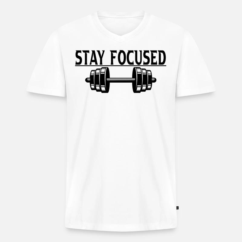 Training - Männer Premium Bio T-Shirt mit V-Ausschnitt - Weiß