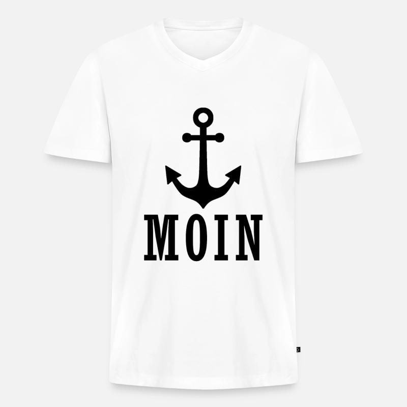 Anker Moin | Yolo-Artwork - Männer Premium Bio T-Shirt mit V-Ausschnitt - Weiß