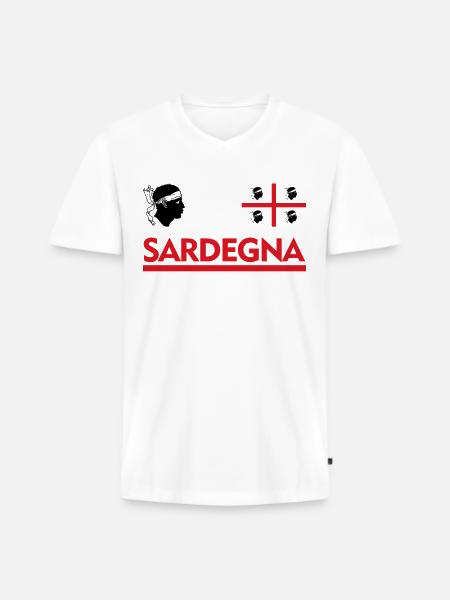 Sardinia Sardegna Head Sardinia - Men's Premium Organic T-shirt with V-neck - white
