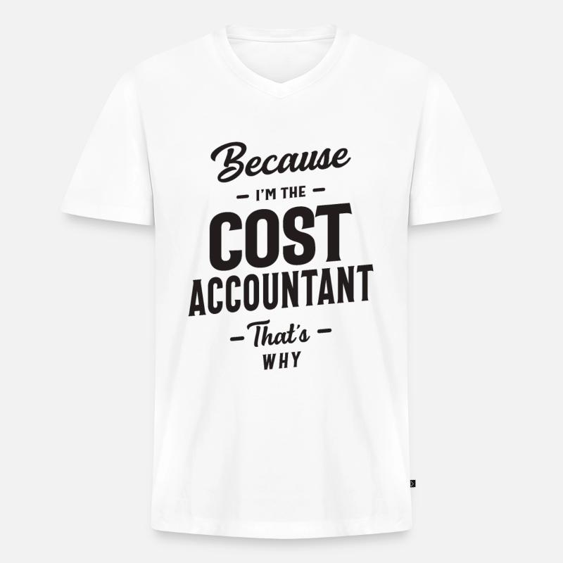 Kostenbuchhalter Berufsbezeichnung Beruf - Männer Premium Bio T-Shirt mit V-Ausschnitt - Weiß