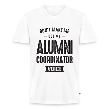 Alumni-Koordinator Beruf - Männer Premium Bio T-Shirt mit V-Ausschnitt - Weiß - Vorne - Nico (187cm)