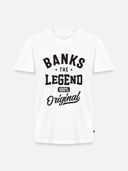 Banks Custom Name - Men's Premium Organic T-shirt with V-neck - white