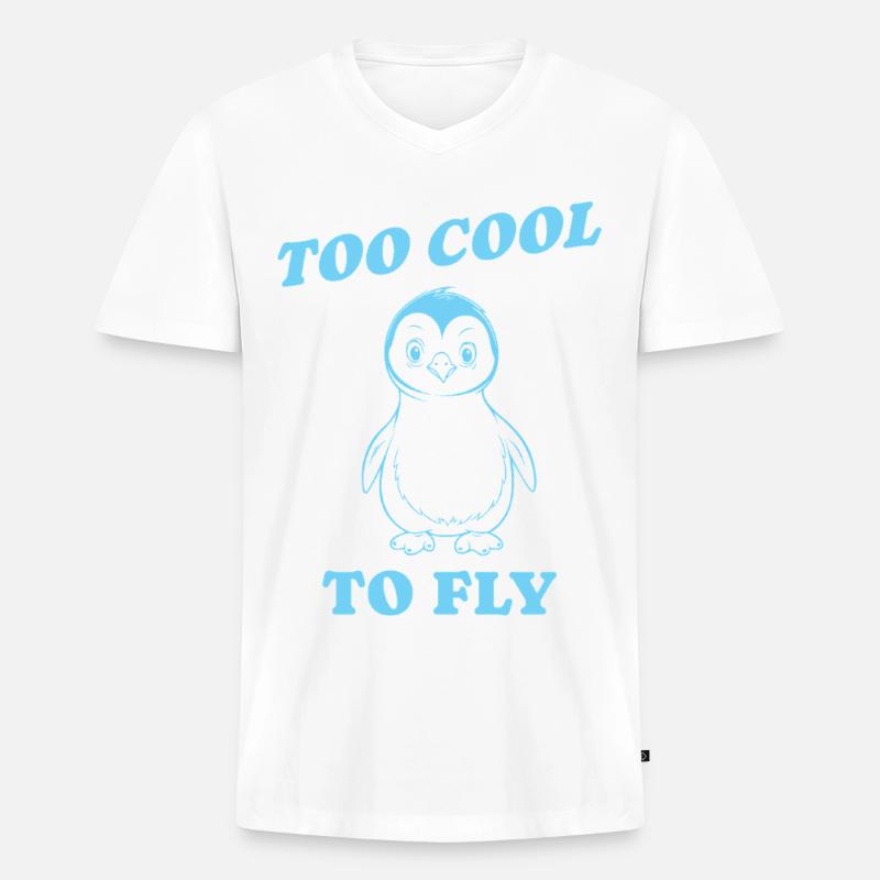 too cool to fly Geschenk - Männer Premium Bio T-Shirt mit V-Ausschnitt - Weiß