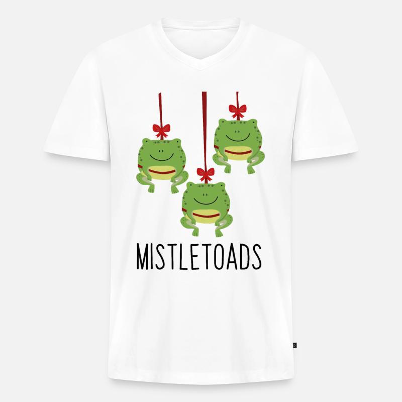 Mistletoads - Männer Premium Bio T-Shirt mit V-Ausschnitt - Weiß