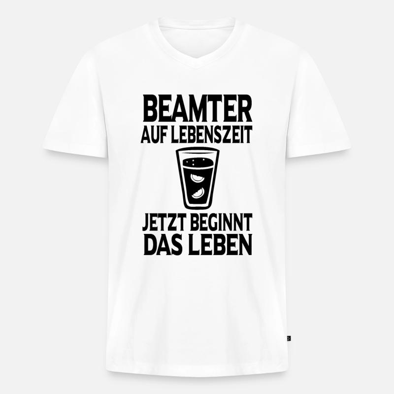 Beamter Verbeamtung Geschenk - Männer Premium Bio T-Shirt mit V-Ausschnitt - Weiß