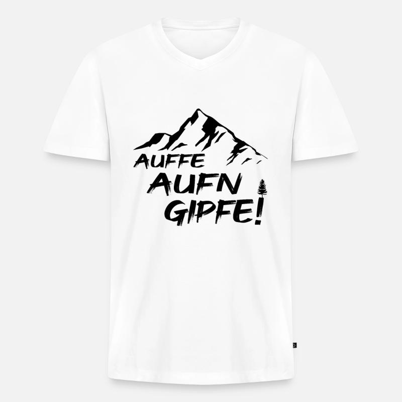 Der Berg Ruft - Männer Premium Bio T-Shirt mit V-Ausschnitt - Weiß