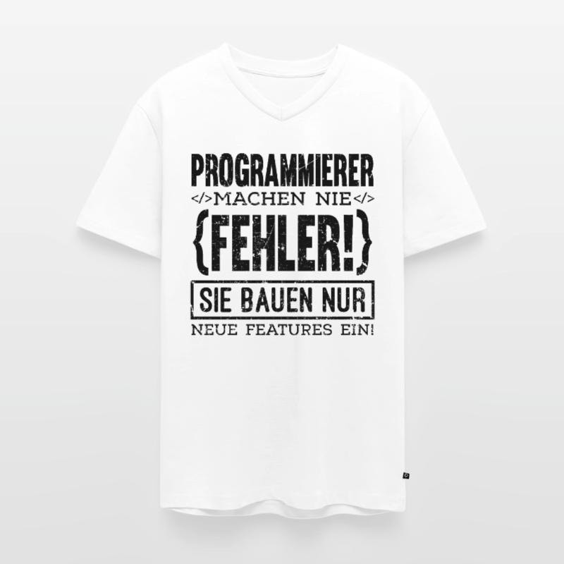 Programmierer machen nie Fehler Computer Nerd PC G Männer Premium Bio T-Shirt mit V-Ausschnitt