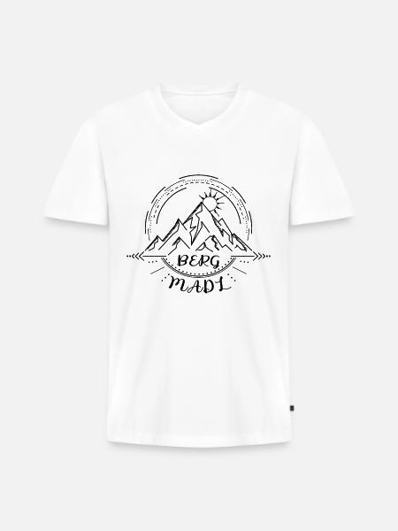 Berg Madl - Männer Premium Bio T-Shirt mit V-Ausschnitt - Weiß