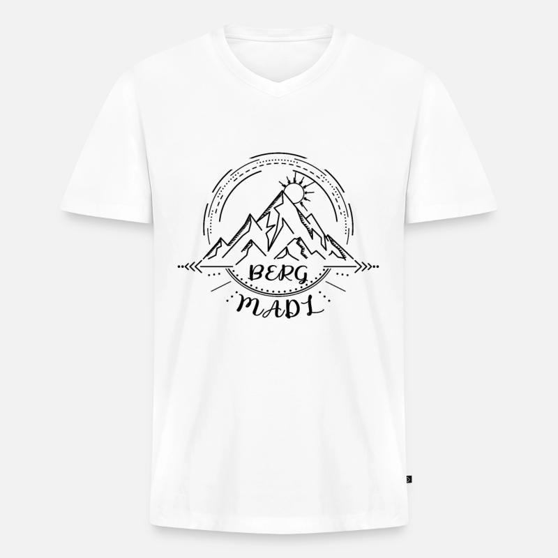 Berg Madl - Männer Premium Bio T-Shirt mit V-Ausschnitt - Weiß