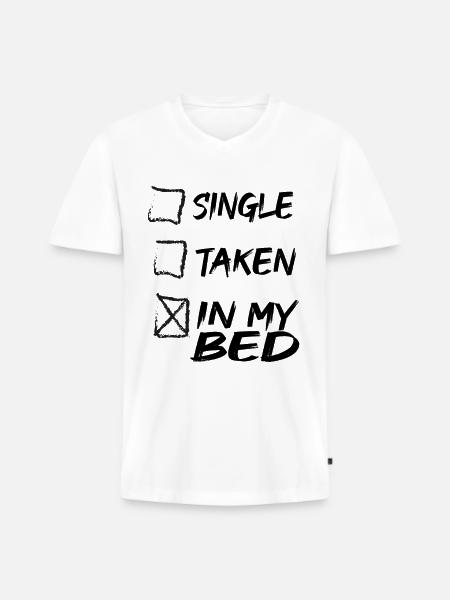Dans mon lit - T-shirt encolure en V Premium bio Homme - blanc