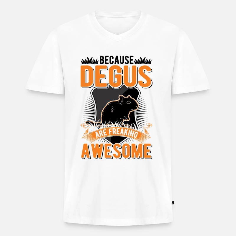 Because Degus are freaking awesome - Männer Premium Bio T-Shirt mit V-Ausschnitt - Weiß