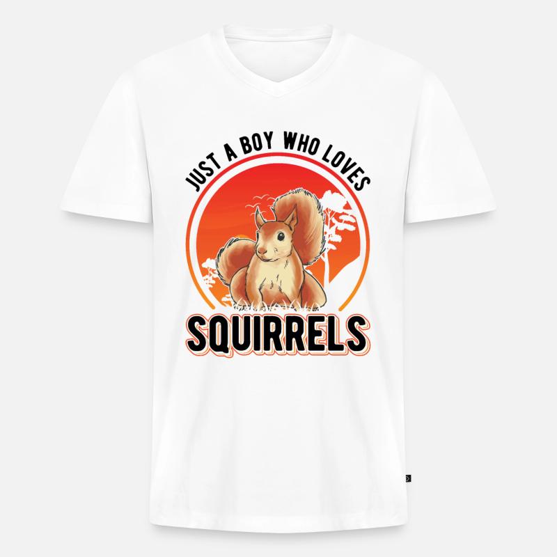 Eichhörnchen Junge Squirrel Grauhörnchen - Männer Premium Bio T-Shirt mit V-Ausschnitt - Weiß