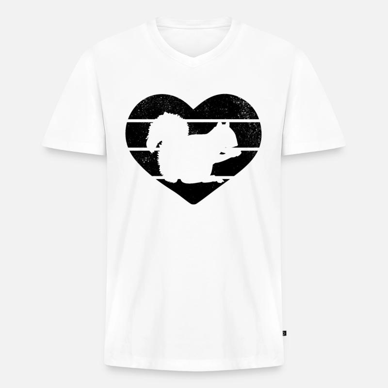 Eichhörnchen Liebhaber Eichhörnchen süßes - Männer Premium Bio T-Shirt mit V-Ausschnitt - Weiß