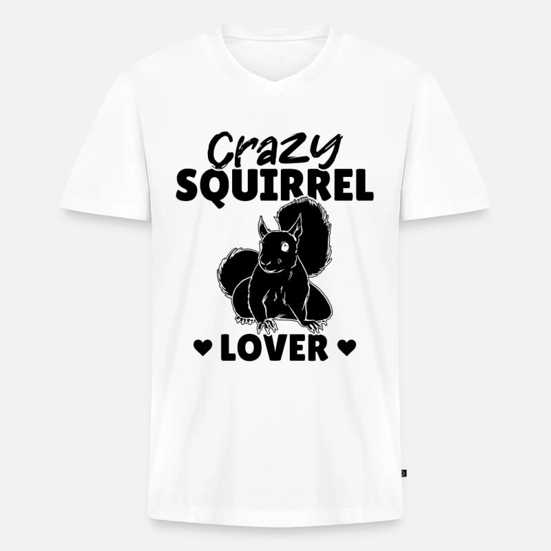 Eichhörnchen, Eichhörnchen, niedlicher - Männer Premium Bio T-Shirt mit V-Ausschnitt - Weiß