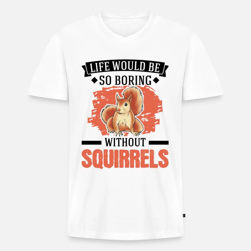 Squirrel Gift Squirrel Grey Squirrel - Men's Premium Organic T-shirt with V-neck - white