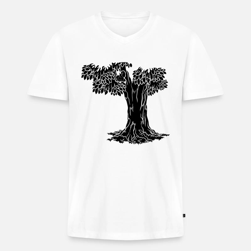 Lustiges Eichhörnchen, Eichhörnchen, - Männer Premium Bio T-Shirt mit V-Ausschnitt - Weiß