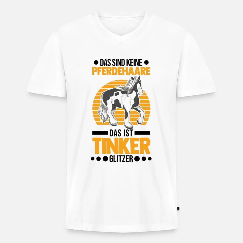 Irish Tinker Parfüm Glitzer Tinkerpferd - Männer Premium Bio T-Shirt mit V-Ausschnitt - Weiß