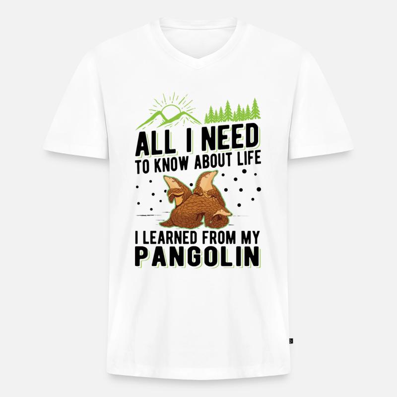 Pangolin Geschenk Schuppentier - Männer Premium Bio T-Shirt mit V-Ausschnitt - Weiß