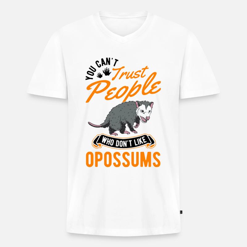 Opossum Geschenk Possum Beutelratte - Männer Premium Bio T-Shirt mit V-Ausschnitt - Weiß