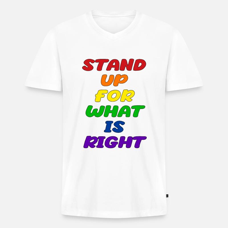 Pride LGBT Statement - Männer Premium Bio T-Shirt mit V-Ausschnitt - Weiß