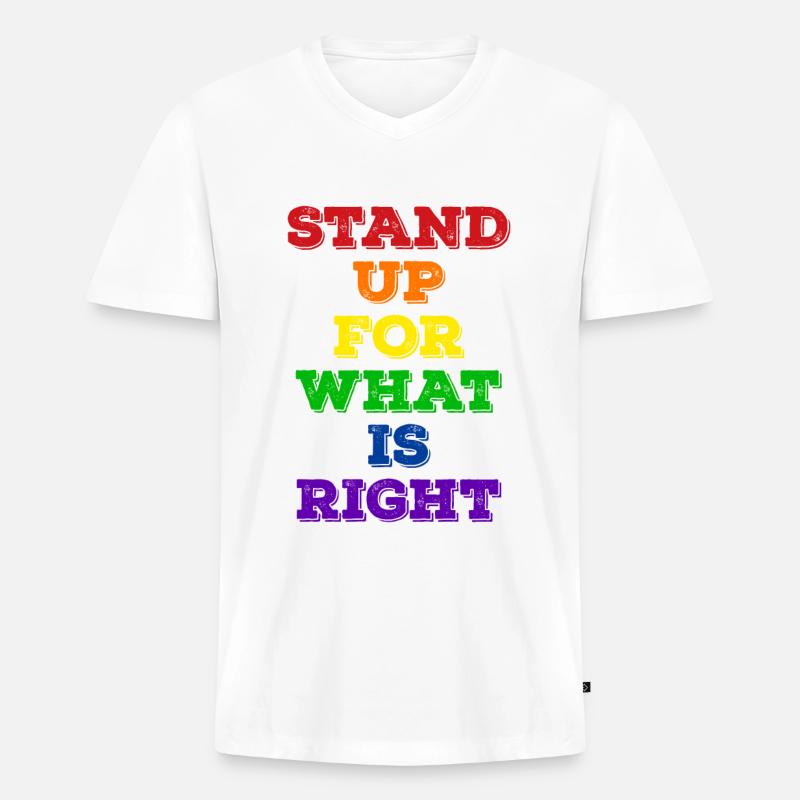 Pride LGBT Statement - Männer Premium Bio T-Shirt mit V-Ausschnitt - Weiß
