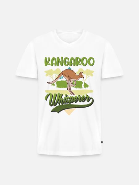 Kangaroo Whisperer Australia Kangaroo - Men's Premium Organic T-shirt with V-neck - white