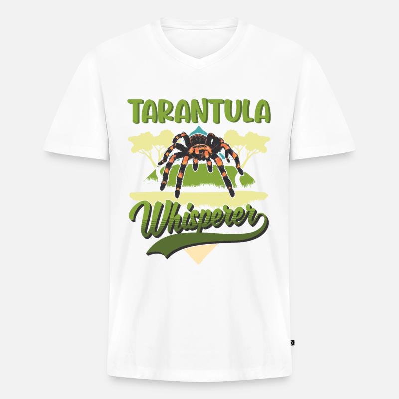 Tarantel Flüsterer Tarantula Whisperer - Männer Premium Bio T-Shirt mit V-Ausschnitt - Weiß