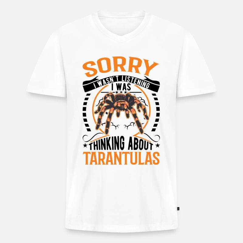 Tarantel Geschenk Spinne Tarantula - Männer Premium Bio T-Shirt mit V-Ausschnitt - Weiß