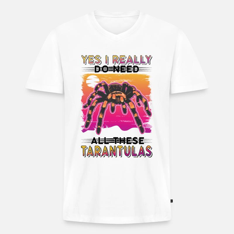 Tarantel Geschenk Spinne Tarantula - Männer Premium Bio T-Shirt mit V-Ausschnitt - Weiß