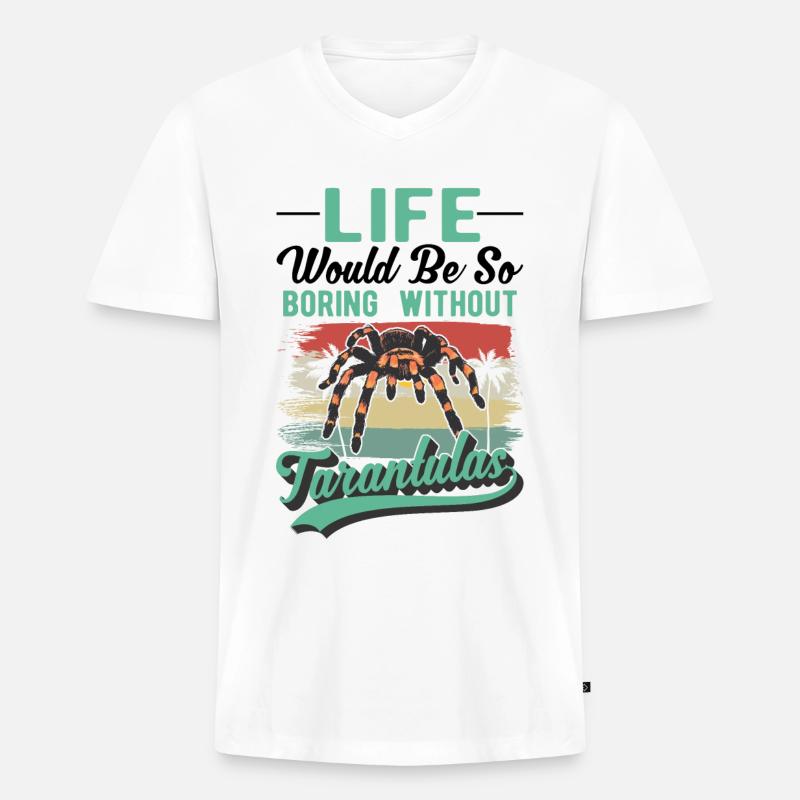 Tarantel Geschenk Spinne Tarantula - Männer Premium Bio T-Shirt mit V-Ausschnitt - Weiß