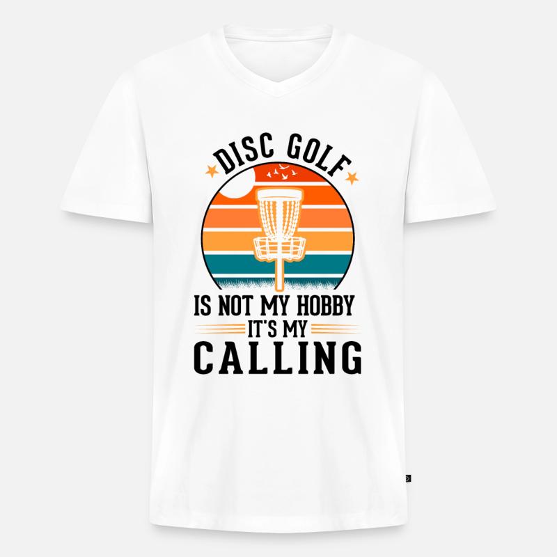 Discgolf Wurfscheibe Disc Golf - Männer Premium Bio T-Shirt mit V-Ausschnitt - Weiß