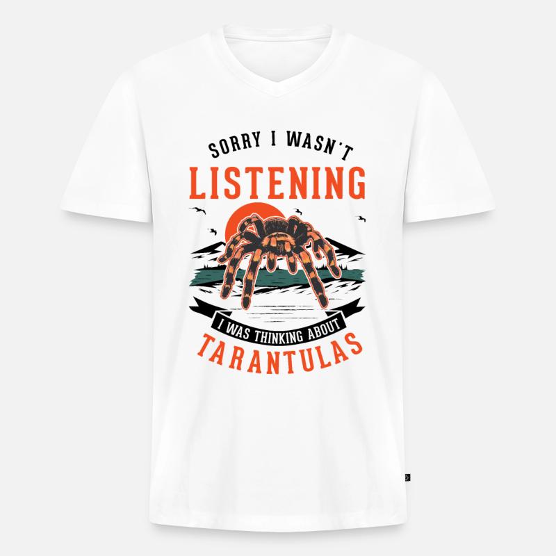 Tarantel Geschenk Spinne Tarantula - Männer Premium Bio T-Shirt mit V-Ausschnitt - Weiß