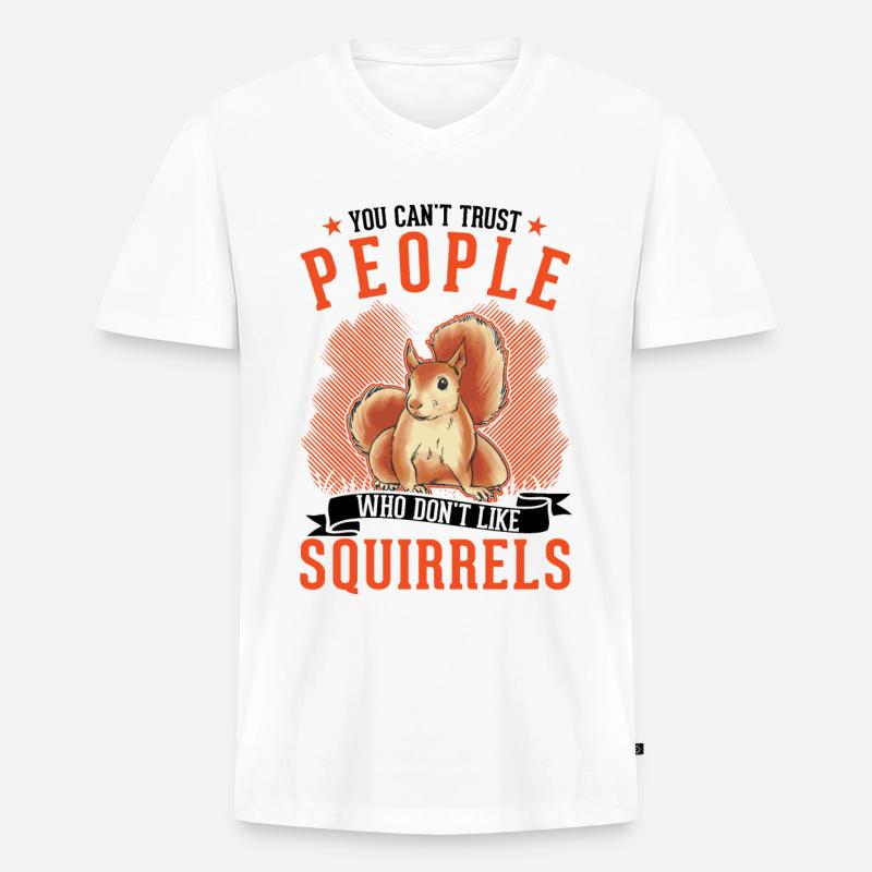 Eichhörnchen Geschenk Grauhörnchen Squirrel - Männer Premium Bio T-Shirt mit V-Ausschnitt - Weiß