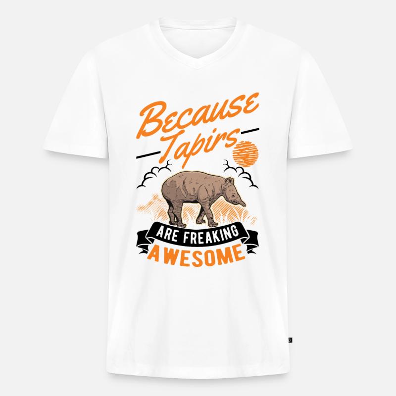 Because Tapirs are freaking awesome - Männer Premium Bio T-Shirt mit V-Ausschnitt - Weiß