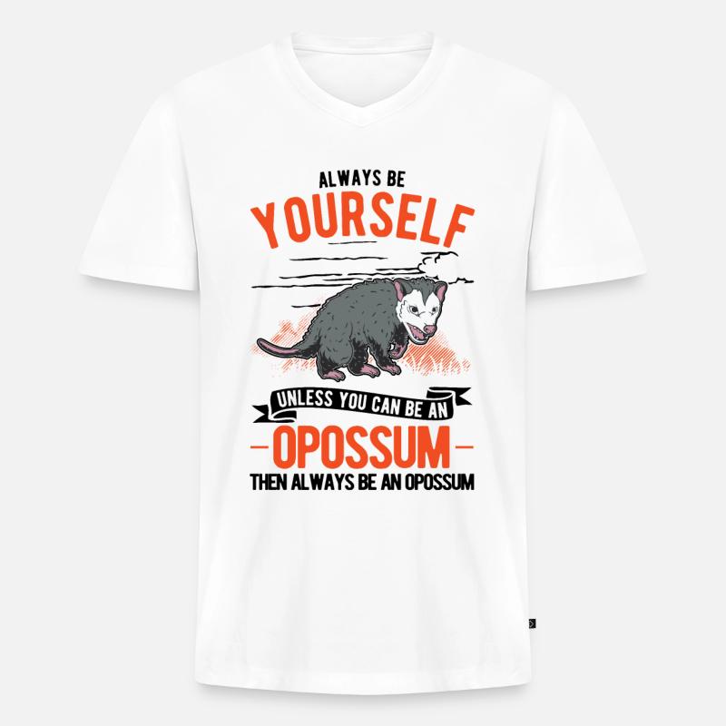 Opossum Geschenk Possum Beutelratte - Männer Premium Bio T-Shirt mit V-Ausschnitt - Weiß