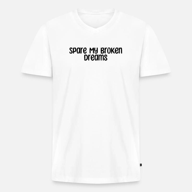 Bowling - Spare My Broken Dreams - Männer Premium Bio T-Shirt mit V-Ausschnitt - Weiß