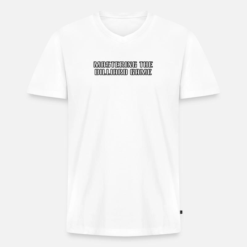 Billard - Mastering the Billiard Game - Männer Premium Bio T-Shirt mit V-Ausschnitt - Weiß