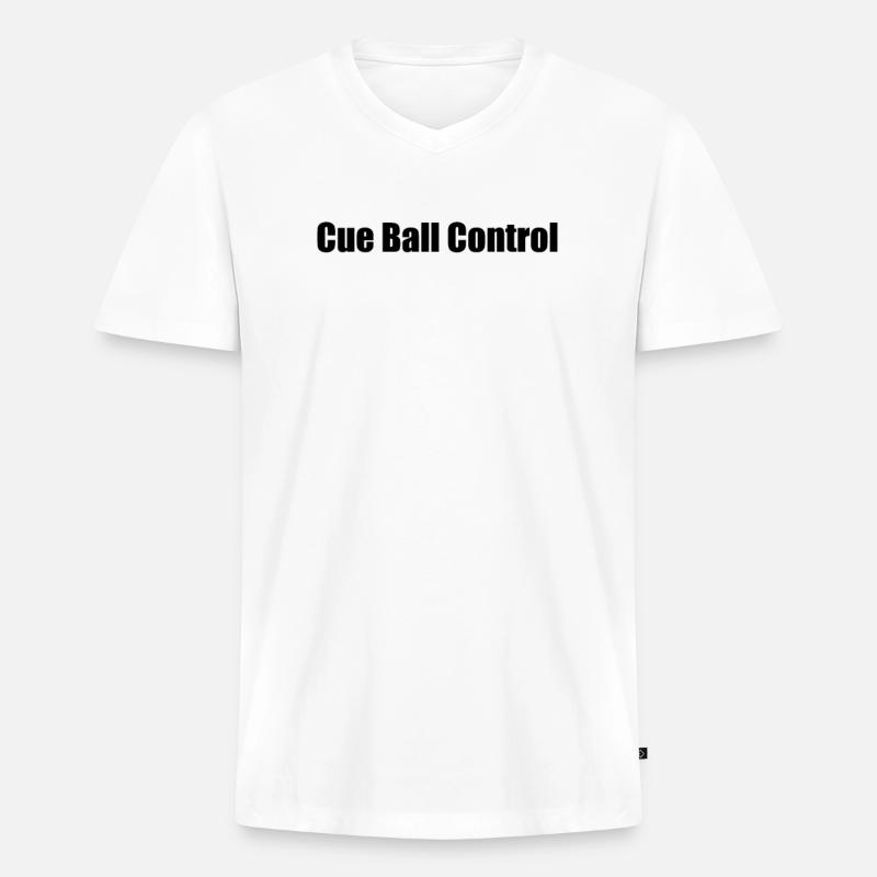 Billard - Cue Ball Control - Männer Premium Bio T-Shirt mit V-Ausschnitt - Weiß