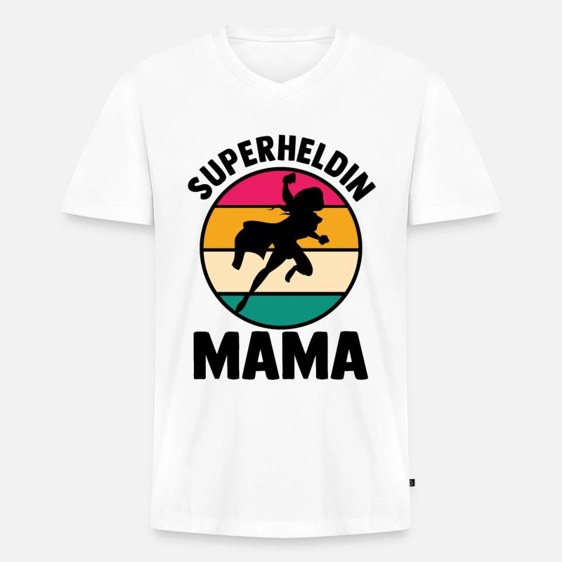 Mutter Superheldin Mama - Männer Premium Bio T-Shirt mit V-Ausschnitt - undefined
