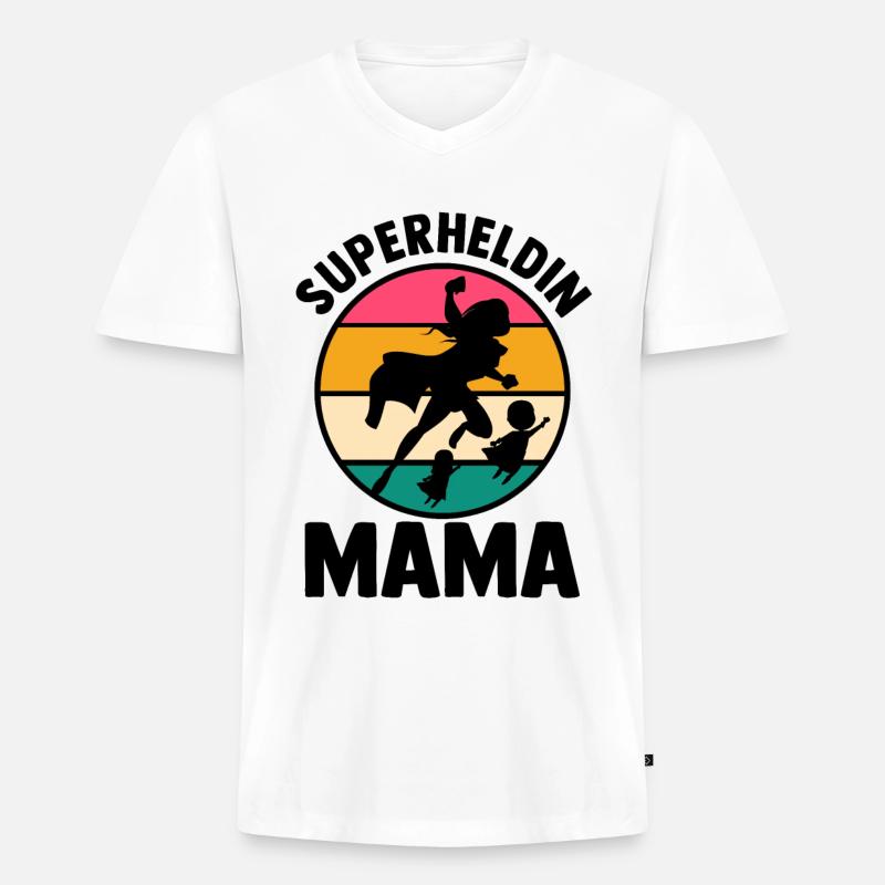 Mutter Superheldin Mama - Männer Premium Bio T-Shirt mit V-Ausschnitt - undefined
