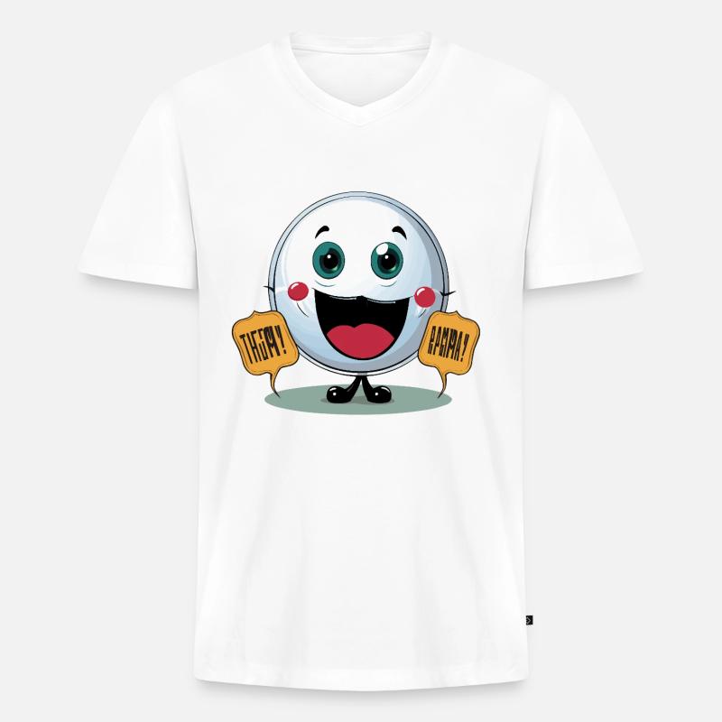 Der Showdown der Jokester - Männer Premium Bio T-Shirt mit V-Ausschnitt - Weiß