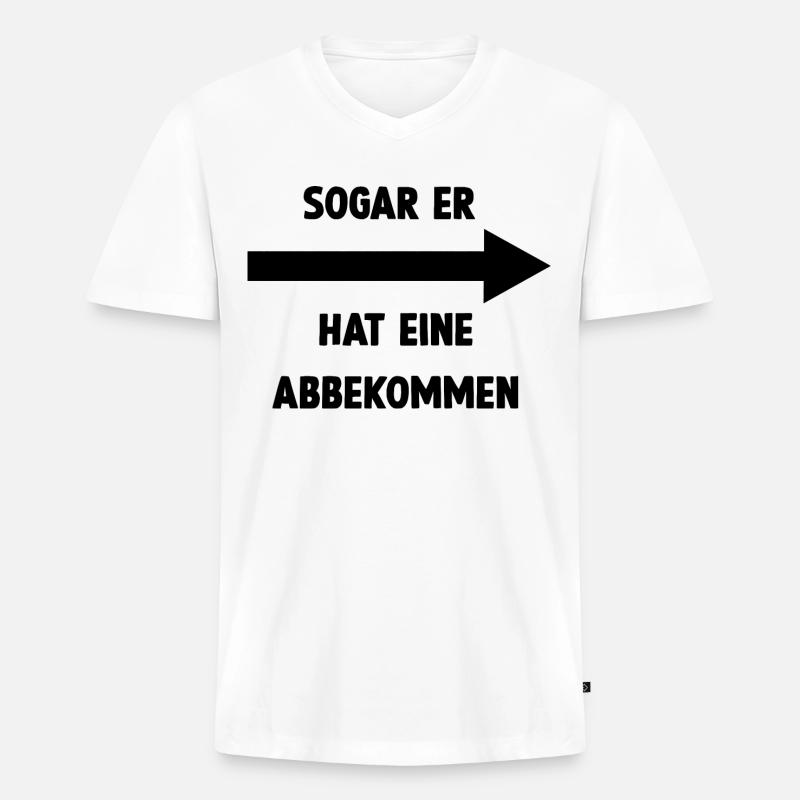 Junggesellenabschied/ Sogar er hat eine abbekommen - Männer Premium Bio T-Shirt mit V-Ausschnitt - Weiß